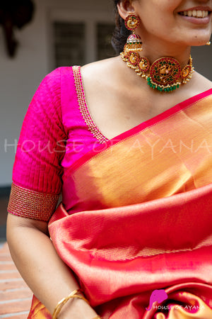 Chakra Pintuck Embroidered Blouse