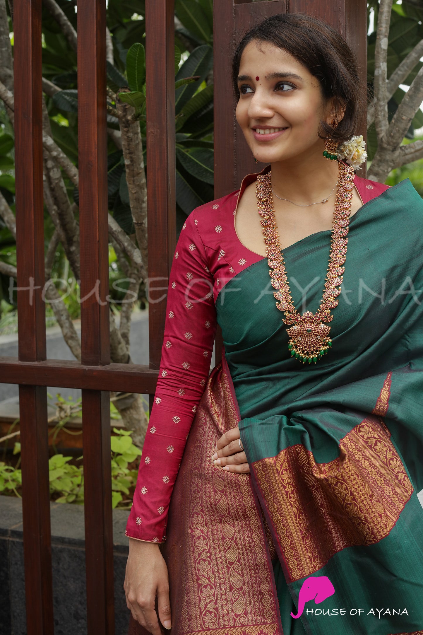 Muhurat Silk Blouse | Ruby