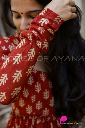 Sahara Chanderi Silk Tiered Dress with Dupatta