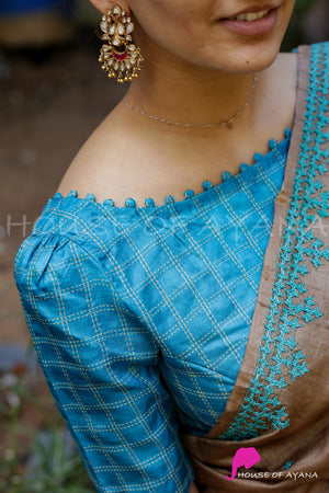 Retro Checks: Kanta Tussar in Blue