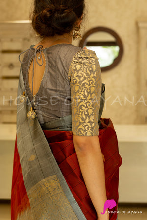 Charleston Grey Tussar Blouse
