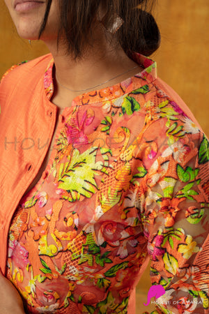 Newbury Embroidered Tussar Silk Kurti