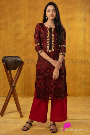 Sand & Sunset Gota Embroidered Kurti