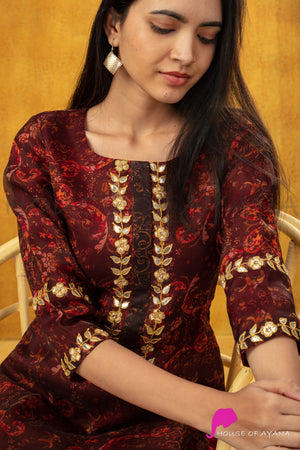 Sand & Sunset Gota Embroidered Kurti